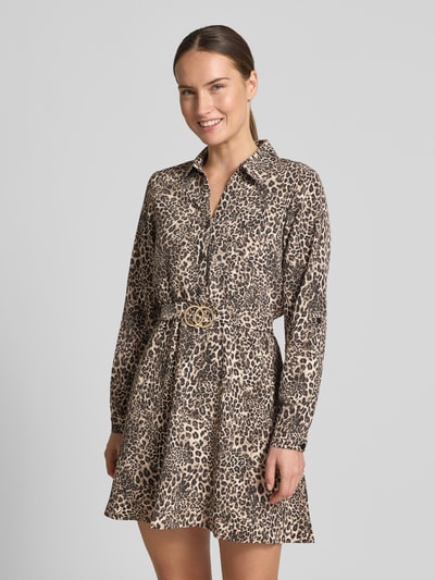 Apricot Hemdblusenkleid im Allover-Look mit Gürtel Black 4