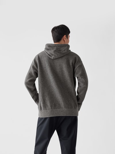 Roberto Collina Hoodie in Strick-Optik Dunkelgrau 5