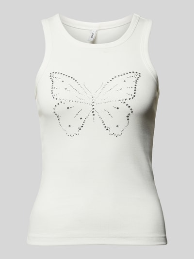 Only Tanktop mit Ziersteinbesatz Modell 'MILLA' Offwhite 2