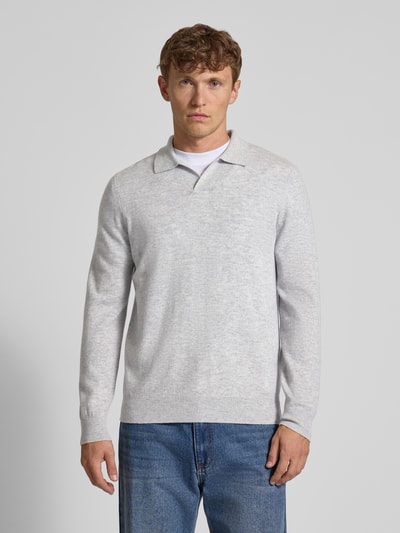 Christian Berg Men Strickpullover aus Woll-Kaschmir-Mix Hellgrau Melange 4