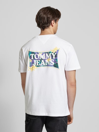 Tommy Jeans T-Shirt mit Label-Print Weiss 5