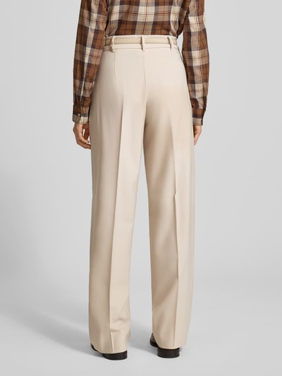 Max Mara Studio Spodnie szerokie z mieszanki żywej wełny model ‘ENTRATA’ Beżowy 5