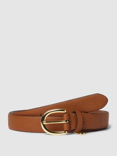 Lauren Ralph Lauren Leren riem met fijn structuurmotief, model 'CHARM' Cognac - 1