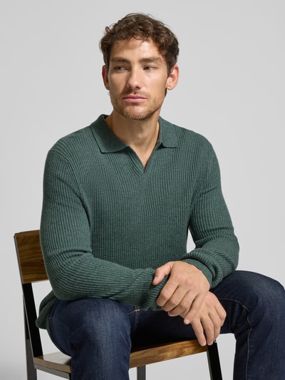 bugatti Gebreide pullover met polokraag Kaki - 3