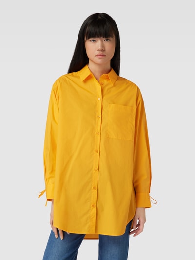 Second Female Oversized overhemdblouse met borstzak Oranje - 4