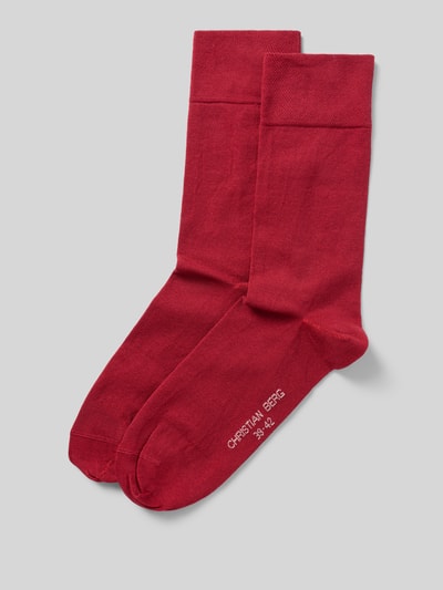 Christian Berg Men Socken aus Baumwoll-Mix Dunkelrot 1