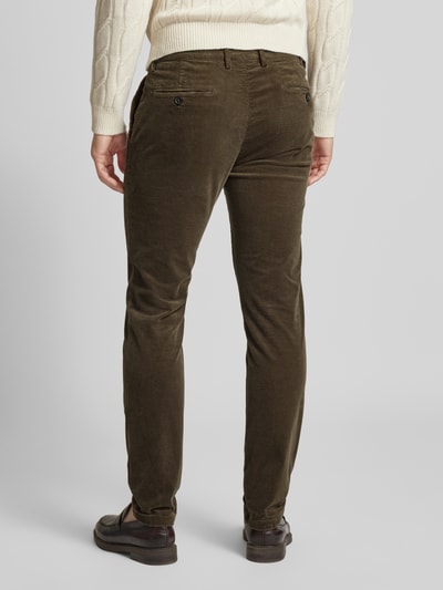 g1920 Slim fit corduroy broek, model 'Subway' Olijfgroen - 5