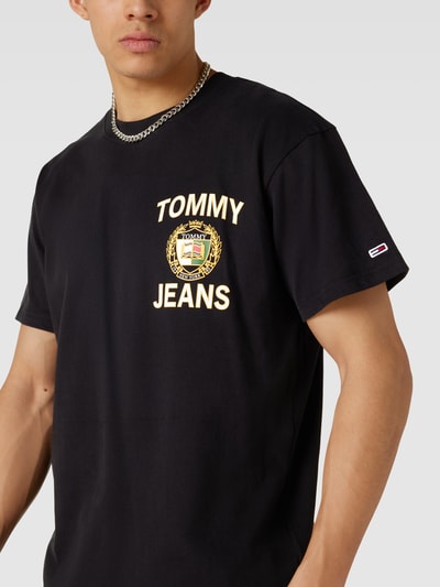 Tommy Jeans T-Shirt mit Label-Print Modell 'LUXE' Black 3