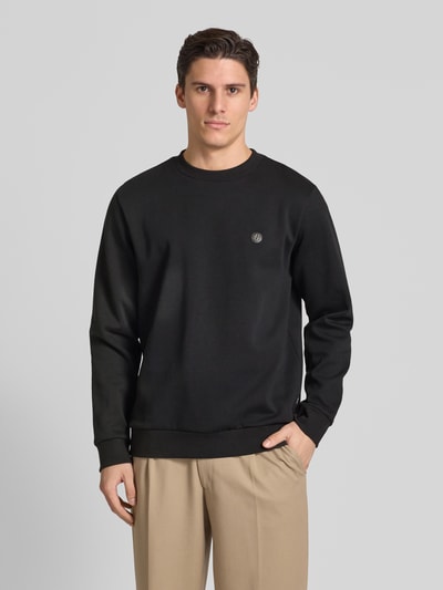 BOSS Sweatshirt met labelbadge, model 'Sharpe' Zwart - 4