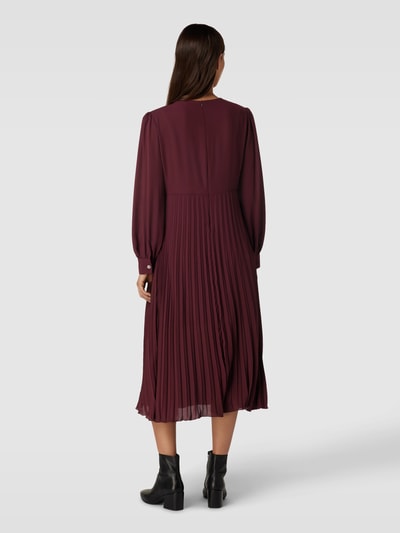 Liu Jo White Midi-jurk met V-hals en plissévouwen Bordeaux - 5