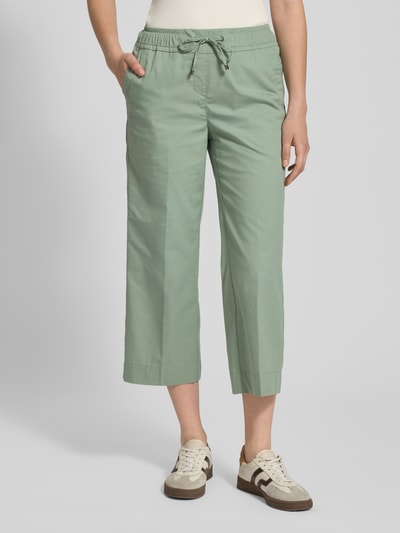 TONI Stoffen broek met verkorte pasvorm en elastische band Olijfgroen - 4