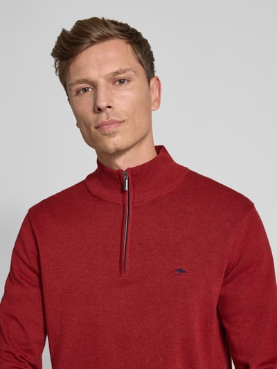 Fynch-Hatton Gebreide pullover met schipperskraag Donkerrood - 3