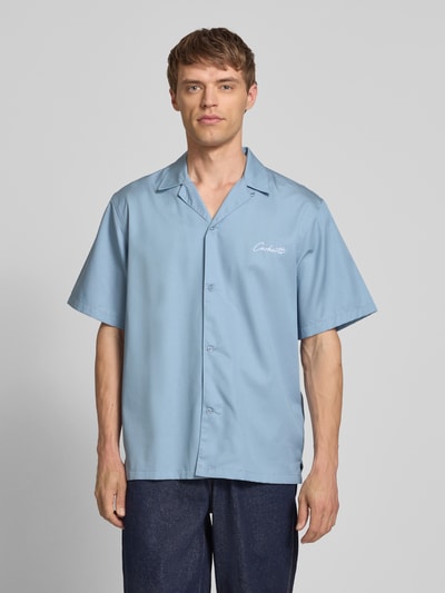 Carhartt Work In Progress Regular fit vrijetijdsoverhemd met labelstitching Lichtblauw - 4