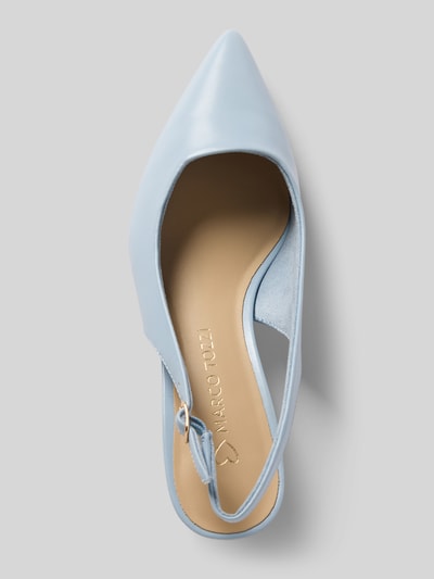 Produktfoto, Pumps mit offener Ferse von Marco Tozzi in Hellblau, Spitze Passform, Dornschließe, glatte Sohle, Absatzhöhe 5 cm, Größe 40