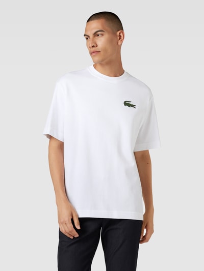 Lacoste T-Shirt mit Logo-Stitching Weiss 4