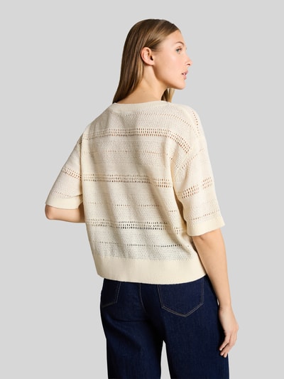 Tom Tailor Denim Relaxed Fit Pullover in Strickoptik Offwhite 5