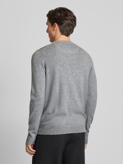 Fynch-Hatton Gebreide pullover met labelstitching Lichtgrijs - 5