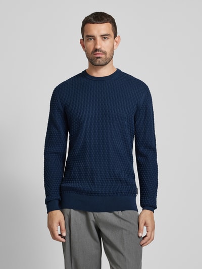 CK Calvin Klein Strickpullover mit Strukturmuster Blau 4