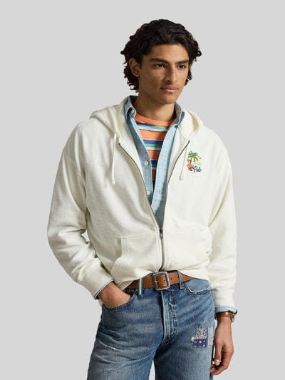 Polo Ralph Lauren Regular Fit Sweatjacke aus Baumwoll-Mix mit Rücken-Print Weiss 4