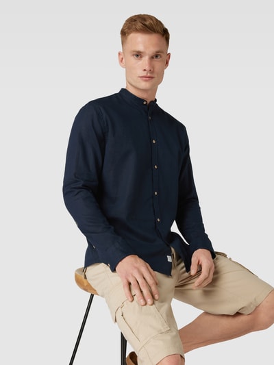 MCNEAL Tailored Fit Freizeithemd mit Stehkragen Dunkelblau 3