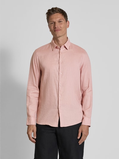 Drykorn Regular Fit Freizeithemd aus Leinen-Baumwoll-Mix Koralle 4