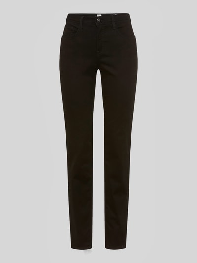 Produktfoto, schwarze Regular Fit Gerade Hose aus Lyocell-Mix mit Modal-Baumwoll-Anteil Modell 'MARY' von Brax, Damen Gerade Hose von Brax