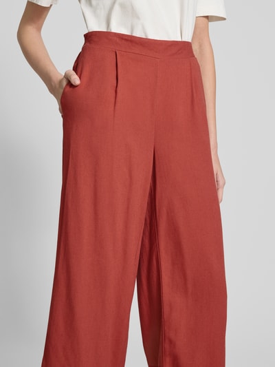 Vero Moda Loose fit culotte van een mix van viscose en linnen, model 'MYMILO' Lichtrood - 3