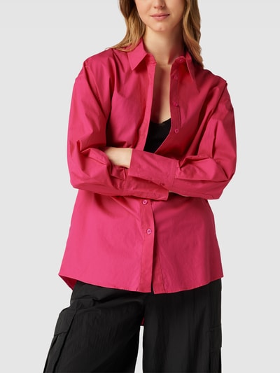 Colourful Rebel Bluzka koszulowa o kroju oversized z detalem z logo model ‘Talia’ Fuksjowy 4