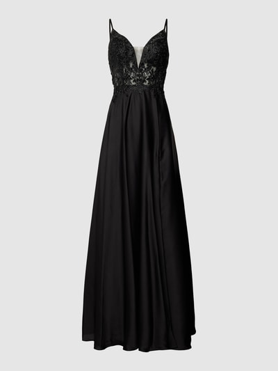Luxuar Abendkleid mit Ziersteinbesatz Black 2