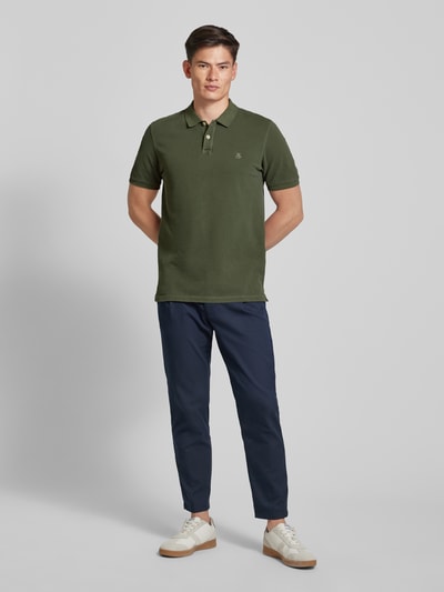 Marc O'Polo Regular Fit Poloshirt mit Label-Stitching Oliv 1