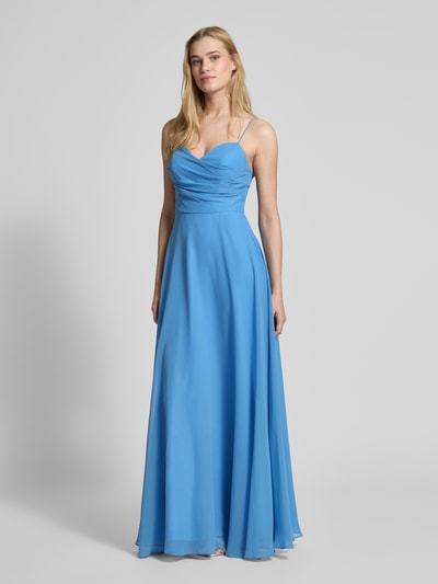 Laona Abendkleid mit Spaghettiträgern Rauchblau 1