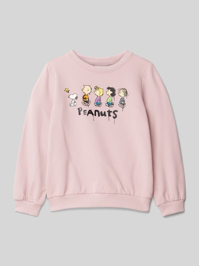 s.Oliver RED LABEL Regular Fit Sweatshirt aus Baumwoll-Mix mit Peanuts®-Print Rosa 1