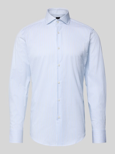 BOSS Slim Fit Businesshemd aus Baumwoll-Mix Modell 'HANK' Bleu 1