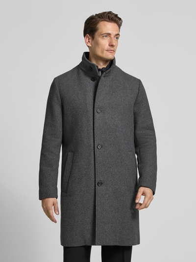 SELECTED HOMME Regular fit lange wollen jas met gewatteerde inzet, model 'RAINAR' Zilver - 4