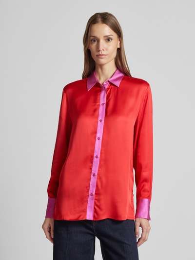 Emily Van den Bergh Regular Fit Bluse mit durchgehender Knopfleiste Rot 4