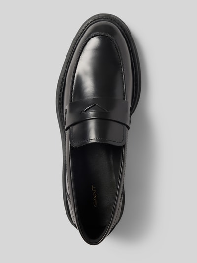 Gant Mokasyny skórzane z paskiem na cholewce model ‘Ivyhill’ Czarny 3