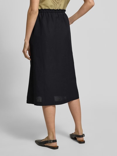 Christian Berg Woman Linnen rok met loopsplit Zwart - 5