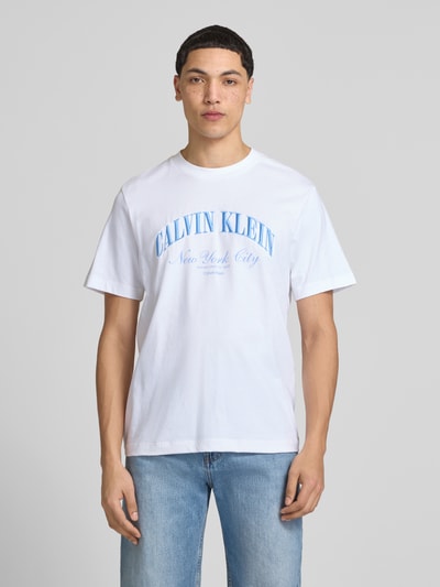 Calvin Klein Jeans T-Shirt mit Label-Stitching Weiss 4