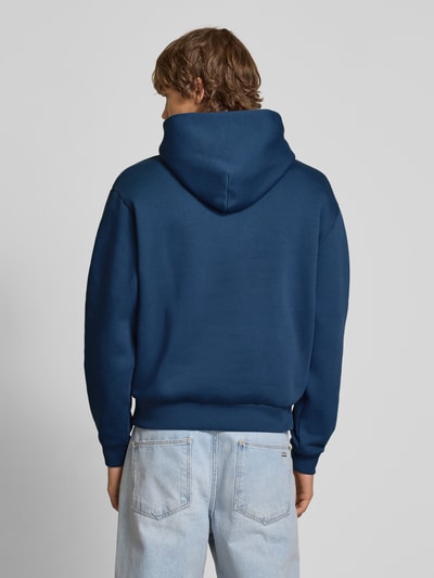 REVIEW Hoodie mit Label-Schriftzug Dunkelblau 5