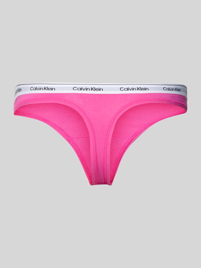 Produktfoto, String mit elastischem Bund im 3er-Pack von Calvin Klein Underwear, pink, Mischung bawełny i elastanu, dopasowany krój