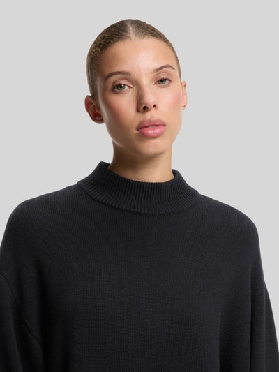 HUGO Loose fit tricotjurk van mix van wol en viscose model 'Sorelleny' Zwart - 3