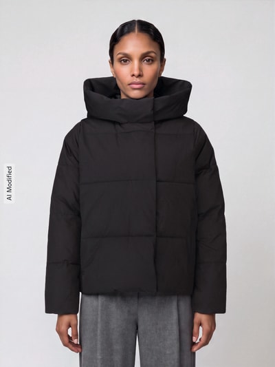 VERO MODA Kurtka pikowana z wysokim kapturem model 'STELLA' Czarny 4