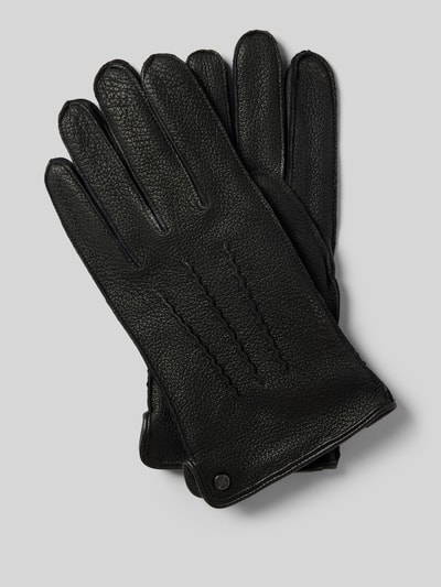 Pearlwood Handschuhe aus Leder mit Label-Detail Black 1