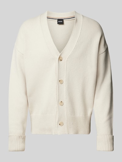 BOSS Cardigan mit überschnittenen Schultern Modell 'Ballaco' Offwhite 2