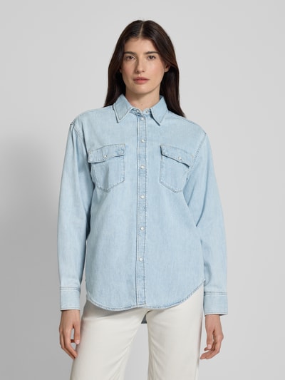 Gant Regular Fit Jeansbluse mit Brusttaschen Blau Melange 4