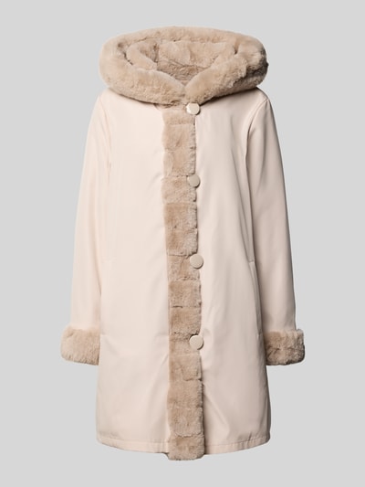 PETITE M. Keerbaar jack van imitatiebont met capuchon en steekzakken Ecru - 2