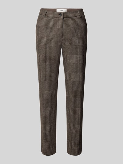Brax Slim Fit schmale Hose mit Allover-Muster Modell	'STYLE.MARON S' Dunkelbraun 1