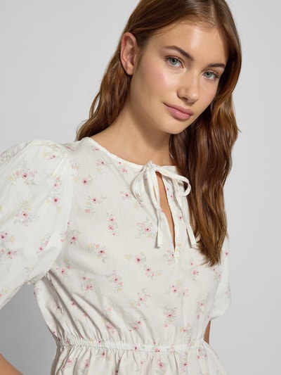 Gina Tricot Bluse mit Puffärmeln Weiss 3