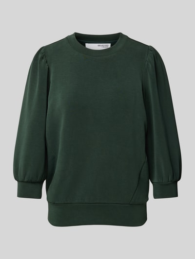 Selected Femme Sweatshirt met 3/4-mouwen, model 'TENNY' Donkergroen - 2