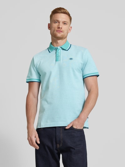 Tom Tailor Regular Fit Poloshirt mit Label-Print Lagune 4